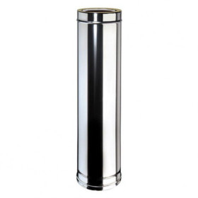 Tubo Mono Parete Acciaio Inox AISI 304 D.100mm 1 Metro per Scarico Fumi Stufa a Pellet