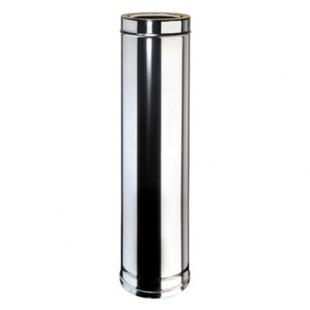Tubo Mono Parete Acciaio Inox D.120mm 1 Metro per Scarico Fumi Stufa a Pellet e Camino