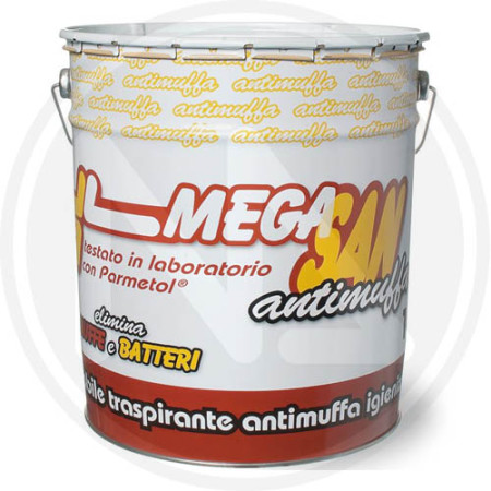 MEGASAN 4lt Idropittura Antimuffa Lavabile e Traspirante Alta Copertura per Ambienti Interni