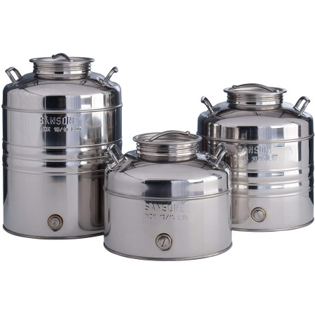 SANSONE Fusto per Olio Alimentare 10 Litri in Acciaio Inox Aggraffato Piccolo Formato