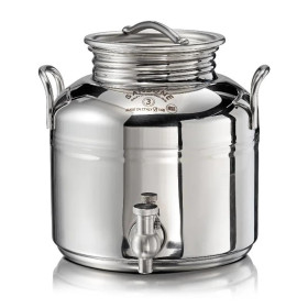 SANSONE Contenitore 3L "Il Gioiello" Acciaio Inox AISI 304 con Rubinetto e Stand da Tavolo