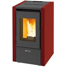STUFA a PELLET MAURER MIGNON 6,15 KW Bordeaux Alto Rendimento 93,34% Fino a 55 mq