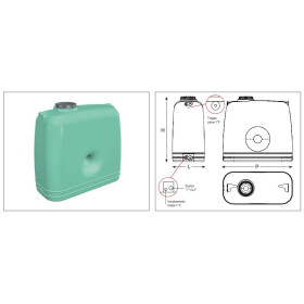 Serbatoio acqua potabile Telcom Aquarius SQ1500 1500 litri QUADRO colore verde