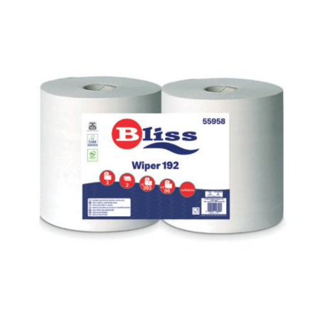 Carta Asciugamano Industriale WIPER 192 kg 1.8| 2 Rotoli Micro-Incollati 2 Veli | Goffratura GOLD | 96 Mt Bobine