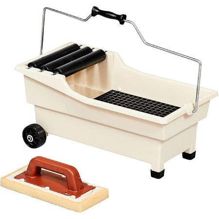 Raimondi Vaschetta Strizzaspugna PULIRAPID - Plastica Antiurto 20 Lt - Frattazzo Spugna Sweepex - MADE IN ITALY