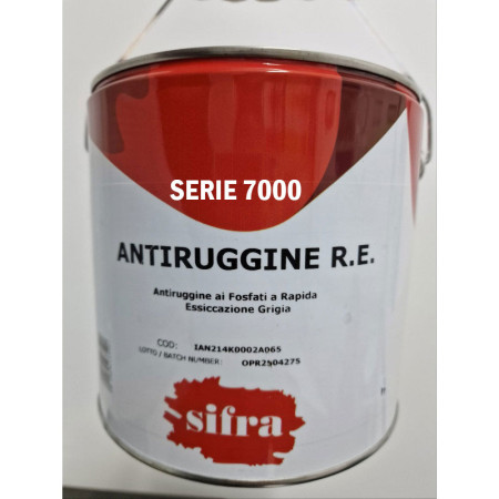 Antiruggine INDUSTRIALE SIFRA R.E. Grigio 0.500 LT | Rapida Essiccazione Nitro/Sintetica | Fosfati | Fondo per Acciaio
