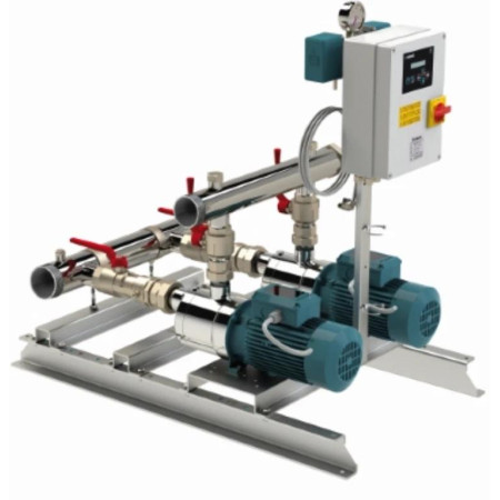 GRUPPO POMPE GEMELLARI A PRESSIONE A VELOCITA' FISSA CALPEDA 220V BSM 2MXHM 206
