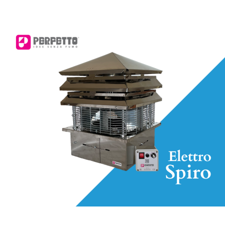 Comignolo Elettrico Elettro Sicurello Perfetto® | Base Regolabile circolare 20-50 cm | INOX Silenzioso | Bassi Consumi