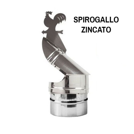 FUMAIOLO ø100mm ZINCATO ASPIRAFUMO BASE TONDA COMIGNOLO SPIROGALLO MADE IN ITALY BY PERFETTO