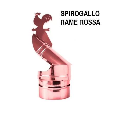 FUMAIOLO ø200mm RAME ROSSA ASPIRAFUMO BASE TONDA COMIGNOLO SPIROGALLO MADE IN ITALY BY PERFETTO