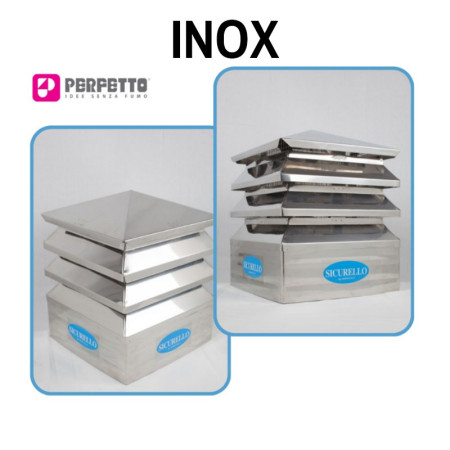 FUMAIOLO 27X27 ACCIAIO INOX ASPIRAFUMO COMIGNOLO SICURELLO