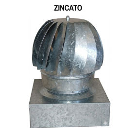 Comignolo Aspirafumo Girevole 37X37 ASPIROTEC ZINCATO | Base QUADRA | Aspirafumo Rotante Anti-Ritorno