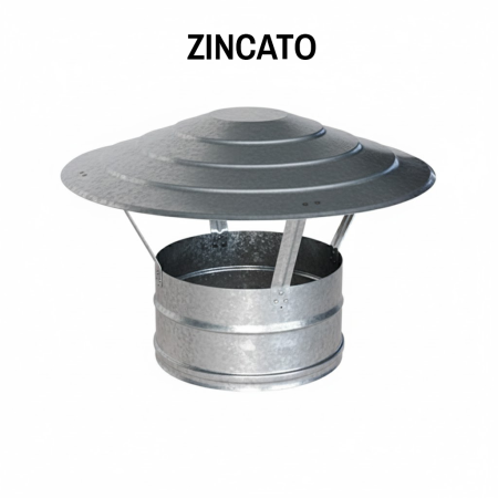 CINESINO ⌀ 130mm Perfetto® LAMIERA ZINCATA Fumaiolo CIRCOLARE Anti-Pioggia
