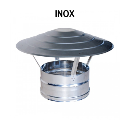 CINESINO ⌀ 250mm Perfetto® ACCIAIO INOX Fumaiolo CIRCOLARE Anti-Pioggia