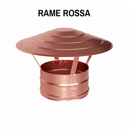 CINESINO ⌀ 80mm Perfetto® RAME ROSSO Fumaiolo CIRCOLARE Anti-Pioggia