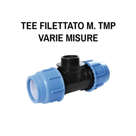 Raccordo a compressione Tee filettato maschio TMP in polipropilene PN16