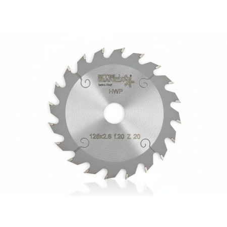 Lama Sega Circolare Stella Bianca Hartex HWP per Legno - Ø 125 mm - Z20 - Foro 20 mm