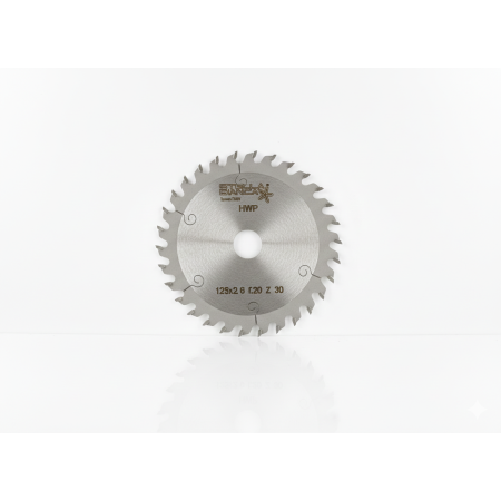 Lama Sega Circolare Stella Bianca Hartex HWP per Legno - Ø 125 mm - Z30 - Foro 20 mm