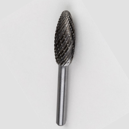 Fresa Rotativa Fig. 41 Stella Bianca a Goccia in HSS Metallo Duro - Ø 6 mm - Gambo 6 mm