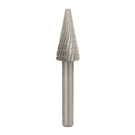 Fresa Rotativa Fig. 11 Stella Bianca Conica in Metallo Duro  - Ø 12 mm - Gambo 6 mm