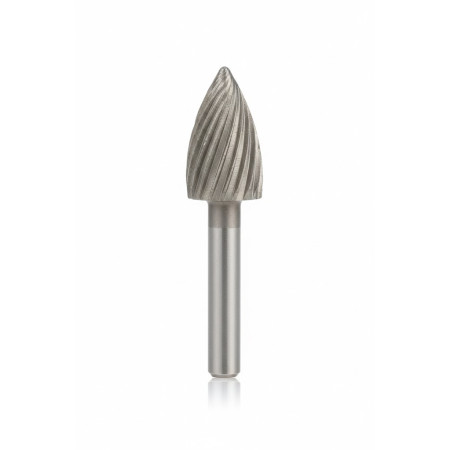 Fresa Rotativa Stella Bianca a Lancia in Metallo Duro - Ø 12 mm - Gambo 6 mm