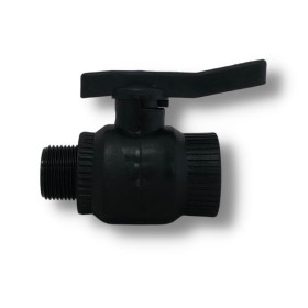 Valvola filettata MF ø 1" 1/4 compatta in polietilene con sfera inox