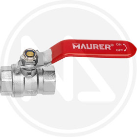 VALVOLA A SFERA OTTONE FF CON LEVA ROSSA 1/2" MAURER
