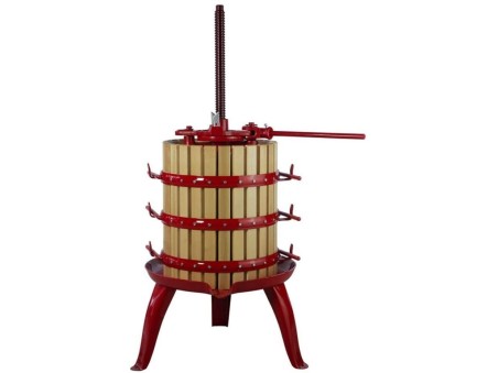 Torchio pressa a cricco 2 velocità per vinaccia uva vino in legno MADE IN ITALY (Ø 60 cm - 212 Litri)