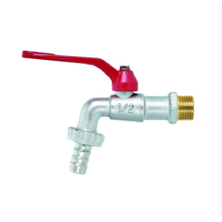 RUBINETTO A SFERA CON PORTAGOMMA E LEVA ROSSA  DN 12  PN 15 DIANFLEX