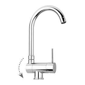 MISCELATORE LAVELLO MONOFORO CON CANNA RECLINABILE STICK Cromo - DIANF