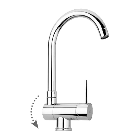 MISCELATORE LAVELLO MONOFORO CON CANNA RECLINABILE STICK Cromo - DIANF