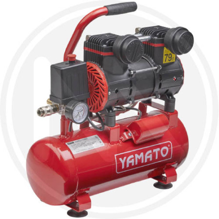 Compressore Silenziato 6L Yamato 1,5Hp Oilless 8 Bar Compatto Portatile 79dB