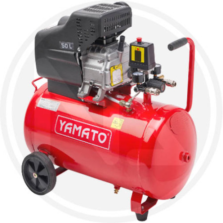 Compressore Aria 50L Yamato 2Hp Lubrificato 8 Bar Doppio Connettore Rapido