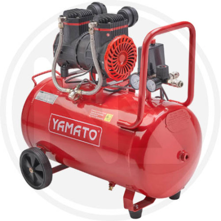Compressore Silenziato 50L Yamato 2Hp Oilless 8 Bar Doppio Connettore 79dB