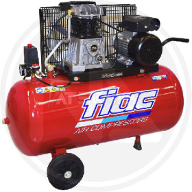 Compressore Aria 100L Fiac 2Hp a Cinghia Monofase Professionale 10 Bar 2 Cilindri
