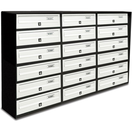 ALUBOX Casellario Postale Condominiale 18 Posti Esterno Antracite Bianco Slim