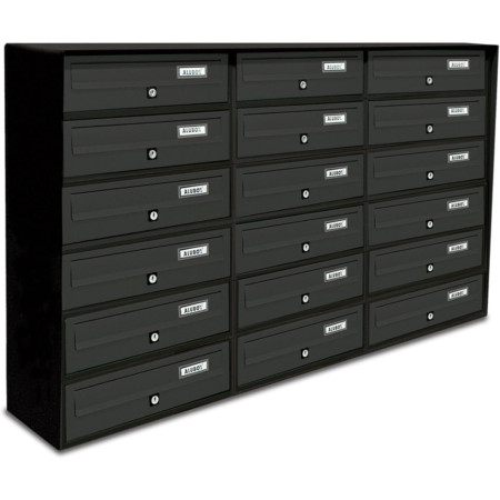 ALUBOX Casellario Postale Condominiale 18 Posti Esterno Antracite Slim Italia