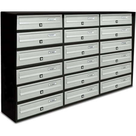 ALUBOX Casellario Postale Condominiale 18 Posti Esterno Antracite Argento Slim