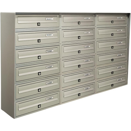 ALUBOX Casellario Postale Condominiale 18 Posti Esterno Argento Slim Italia