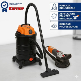 Kit Comer Scarificatrice RTD125 + Aspiratore IDRO 350 30Lt Professionale Edilizia