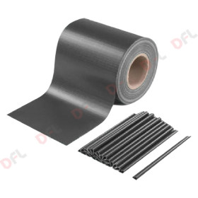 Fascia Frangivista PVC Antracite 19cm x 35mt Copertura Recinzioni Balconi + 25 Clips