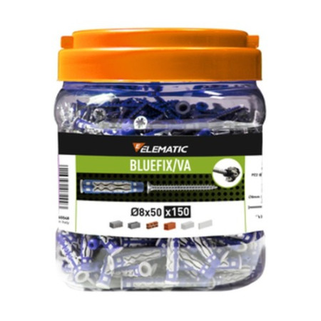 Tasselli Elematic BLUEFIX/VA 8x50mm Bi-materiale Cartongesso Mattone + Vite 150pz