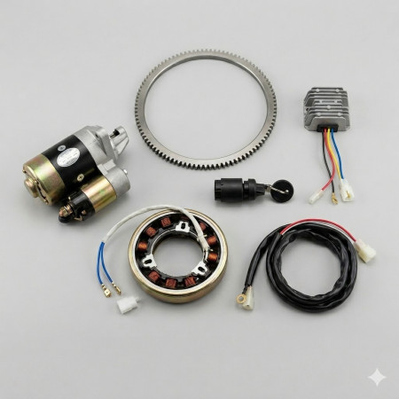 Kit Avviamento Elettrico ZDM86 ZDM88 Yanmar L100 Corona Motorino Chiave KITZAE.06