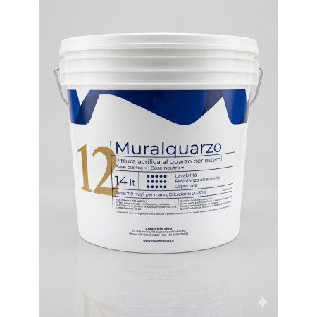 Pittura al Quarzo per Esterni Muralquarzo Sifra 14Lt Bianca Alta Copertura Antialga