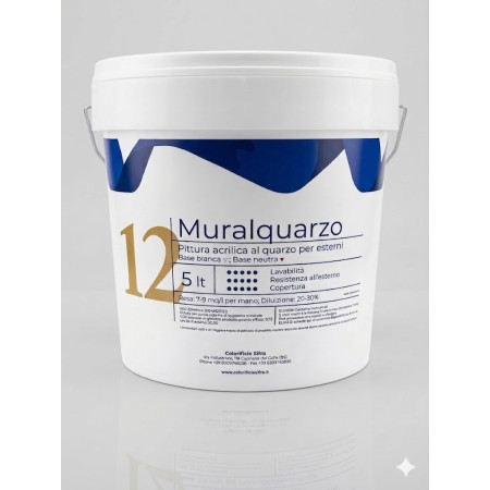 Pittura al Quarzo per Esterni Muralquarzo Sifra 5Lt Bianca Alta Copertura Antialga