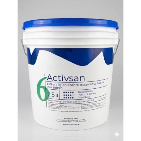 Pittura Igienizzante Interni Activsan Sifra 2.5Lt Bianca Traspirante Antimuffa