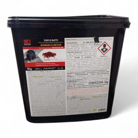 Ratigrano 5.0 Red Plus Kollant 5kg Veleno per Topi e Ratti Bromadiolone Professionale