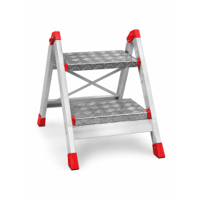 SGP02 Faraone Sgabello Professionale in Alluminio 2 Gradini – Portata 150 Kg Certificato EN 14183