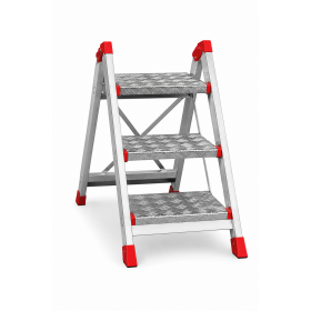 SGP03 Faraone Sgabello Professionale in Alluminio 3 Gradini – Portata 150 Kg Certificato EN 14183