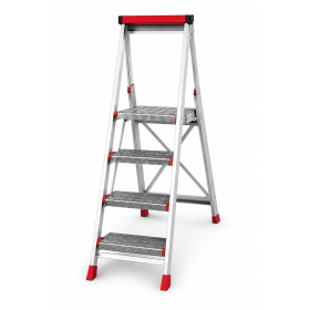 SGP04 Faraone Sgabello Professionale in Alluminio 4 Gradini con Vaschetta Portaoggetti – Portata 150 Kg EN 14183